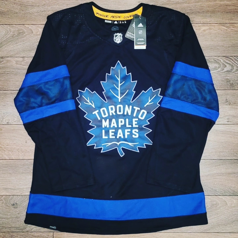 BNWT Size Adult 50 Adidas Toronto Maple Leafs Black Drew House NHL Hockey Jersey